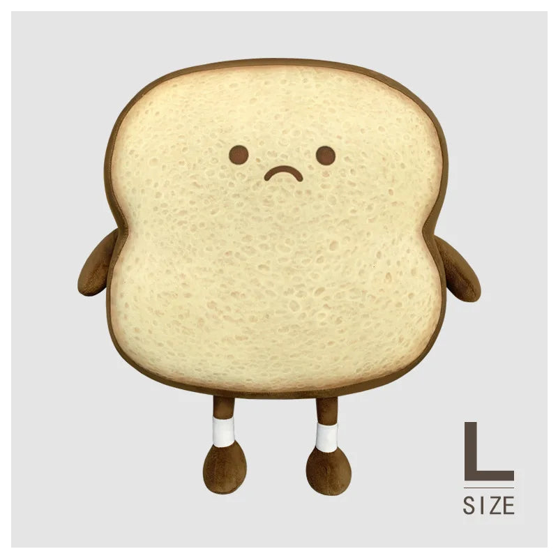 Happy and Sad Face Toast Bread Plushie Sad (Large) Food - Tophatter Daily Deals