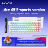 Hall Effect 68 Key Magnetic Gaming Keyboard Topographic RGB ACE68-TTC-White Fast Ship - Tophatter Daily Deals