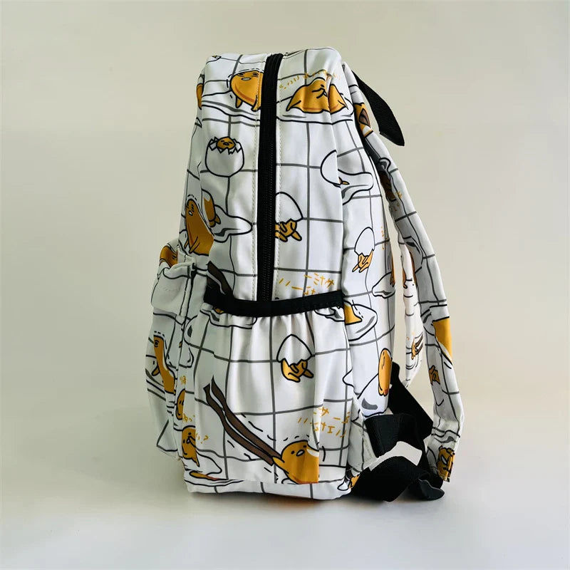 Sanrio Gudetama White Backpack Rucksack Schoolbags Travel Lazy Egg Food - Tophatter Daily Deals
