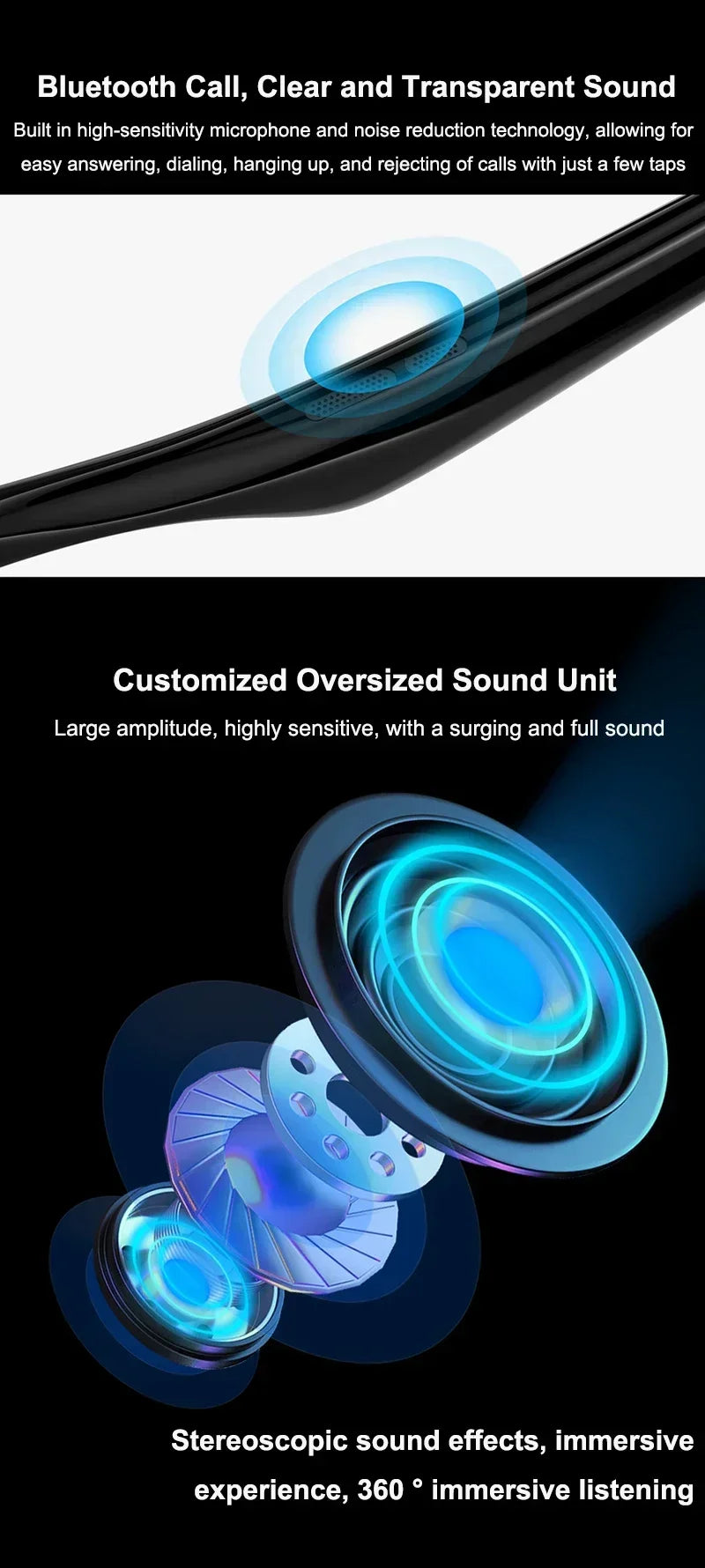 Smart Translation Glasses Bluetooth Call Voice Assistant - Tophatter Daily Deals