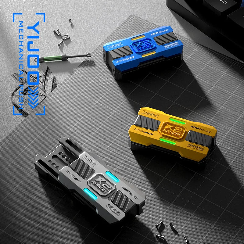 Luminous Push Slider Metal Fidget Toy EDC Stress Relief - Tophatter Daily Deals