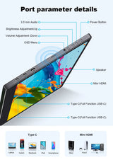 Portable 15.6 Inch FHD IPS Gaming Monitor 3ms Speaker - Tophatter Daily Deals