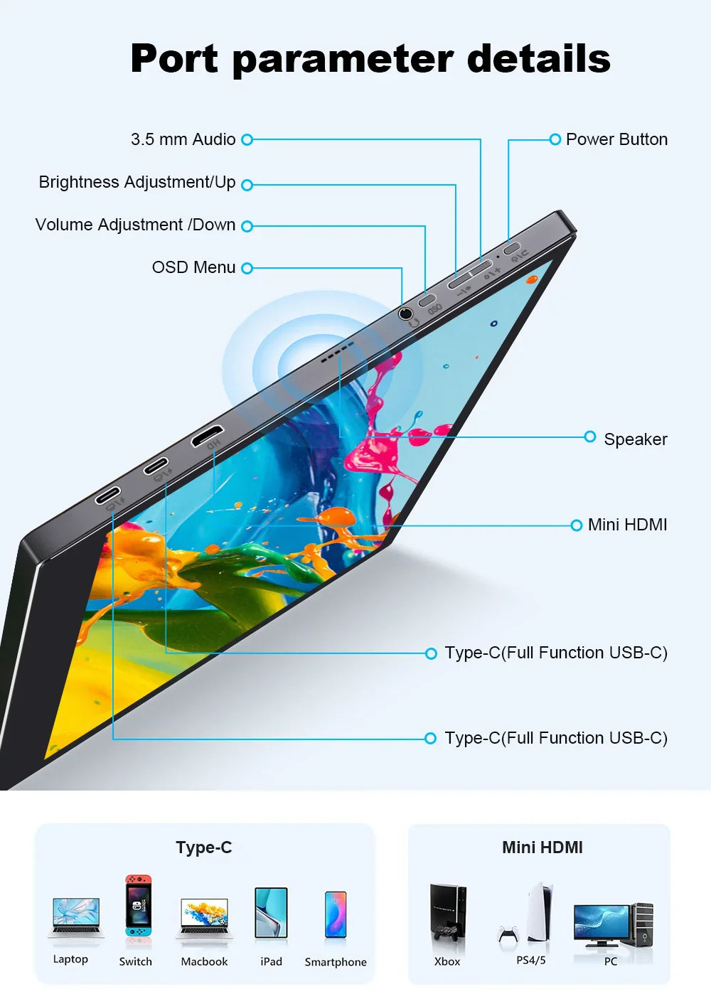 Portable 15.6 Inch FHD IPS Gaming Monitor 3ms Speaker - Tophatter Daily Deals