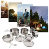 8-Piece Camping Cookware Mess Kit Silver Camp Cooking - Tophatter Daily Deals