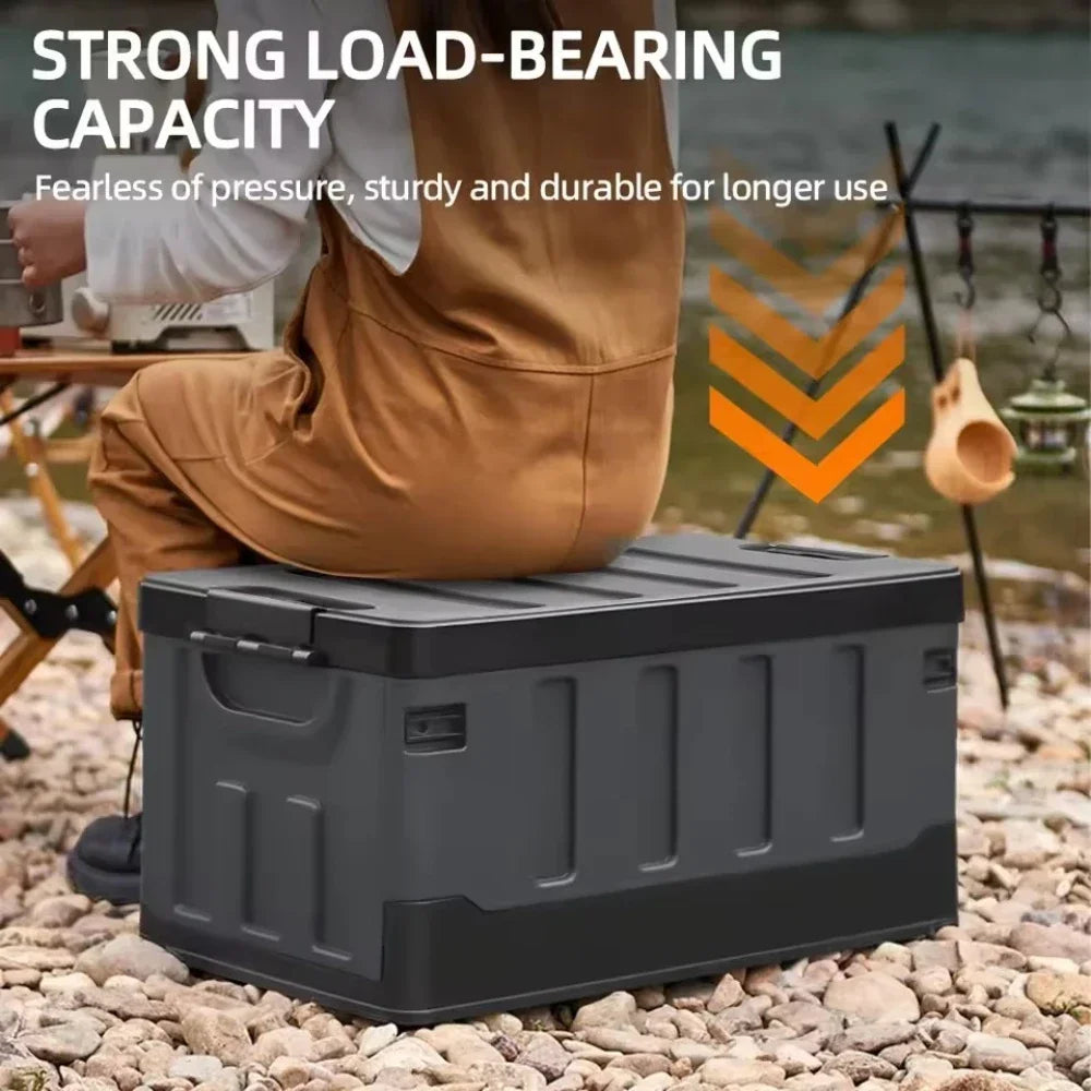 Foldable Camping Storage Box Waterproof Black Camp Furniture - Tophatter Daily Deals