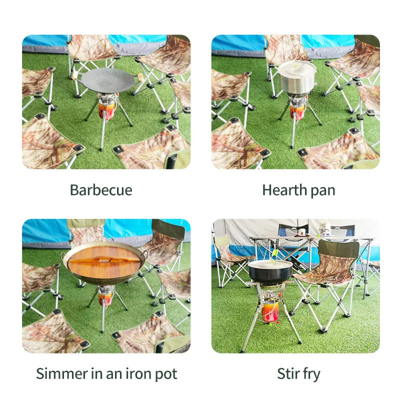 8400W Foldable Gas Camping Stove Silver Camp Cooking - Tophatter Daily Deals