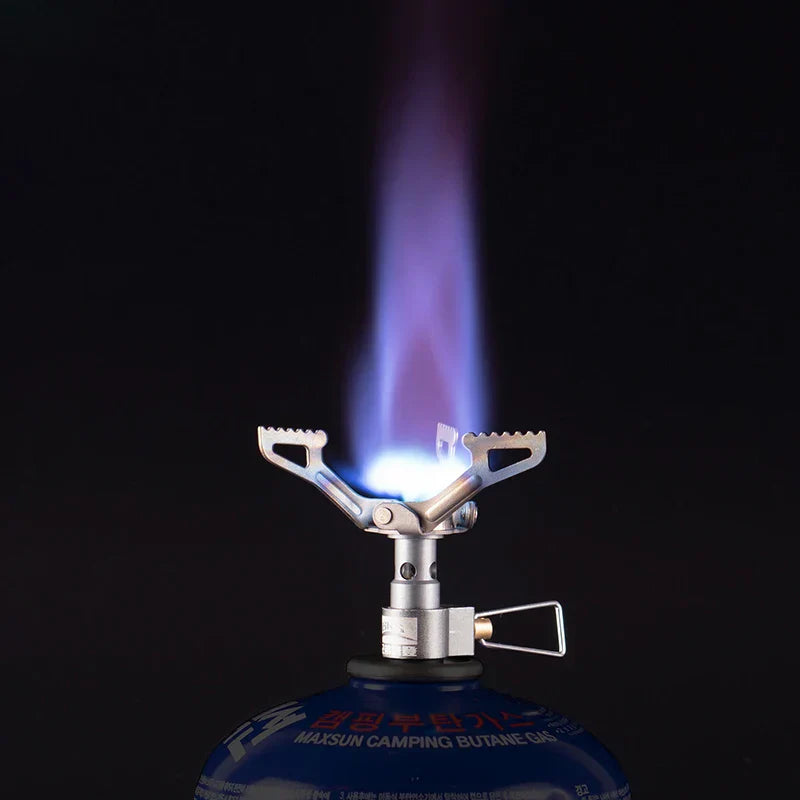 Mini Camping Stove with Adapter Grey Camp Cooking - Tophatter Daily Deals