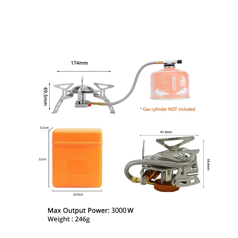 Portable Split Gas Stove 3000W Silver Camp Cooking - Tophatter Daily Deals