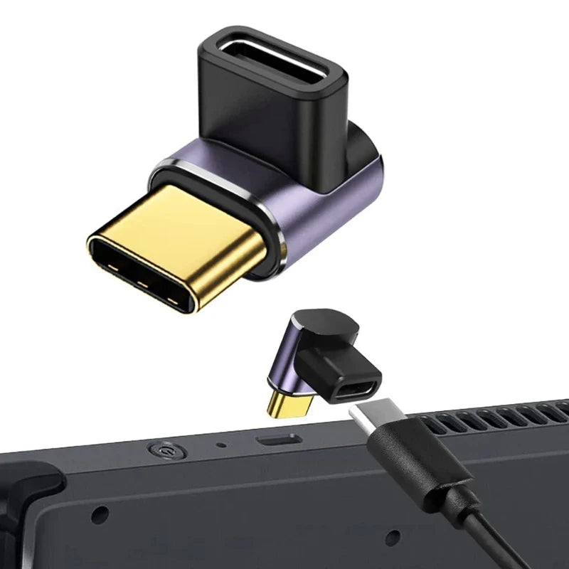 Usb C Adapter 40Gbps 90 Degree Right Angle 100W Extender - Tophatter Daily Deals