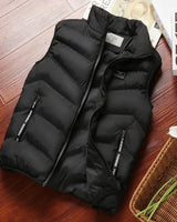 Warm Men’s Puffer Vest - Short Quilted, Polyester, Winter - Tophatter Daily Deals