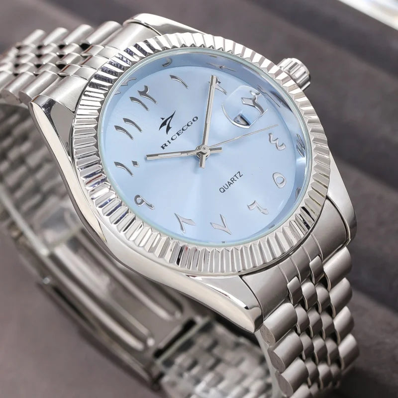 Men's Stainless Steel Date Watch Casual Business Style - Tophatter Daily Deals
