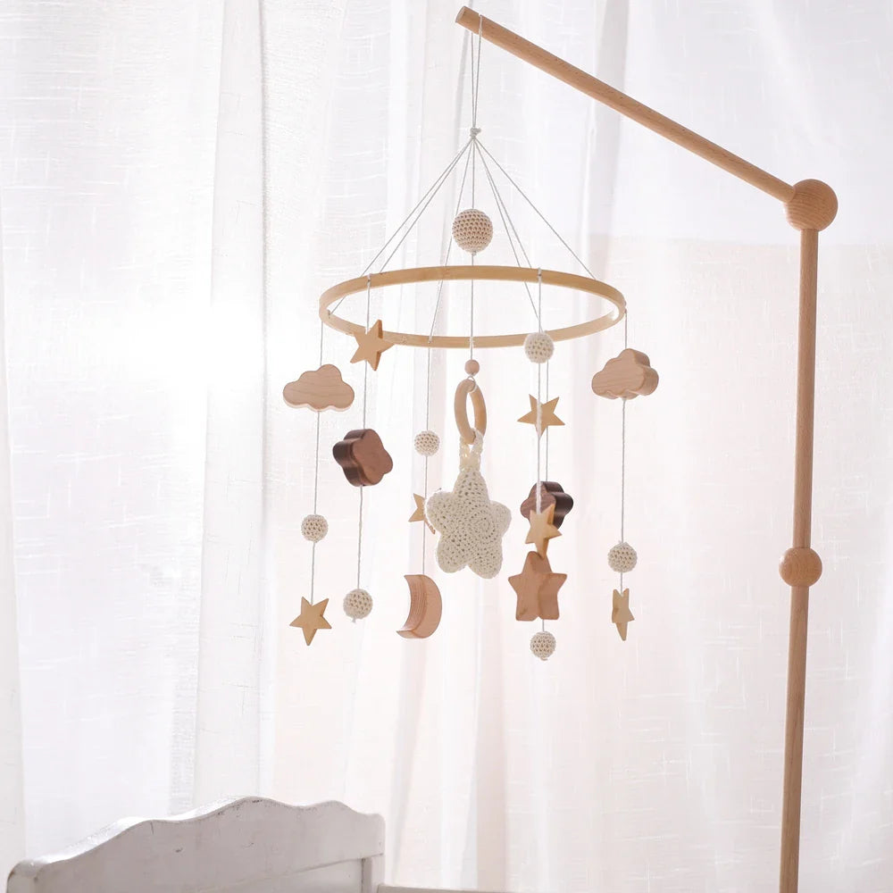 Wooden Baby Mobile With Music Box Newborn Sensory Toys - Tophatter Daily Deals