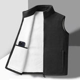 Warm Mens Fleece Vest - Sleeveless, Lamb Fleece, Winter Black - Tophatter Daily Deals