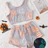 Soft Womens Pajama Set - Sleeveless Crop, Velvet Homewear - Tophatter Daily Deals