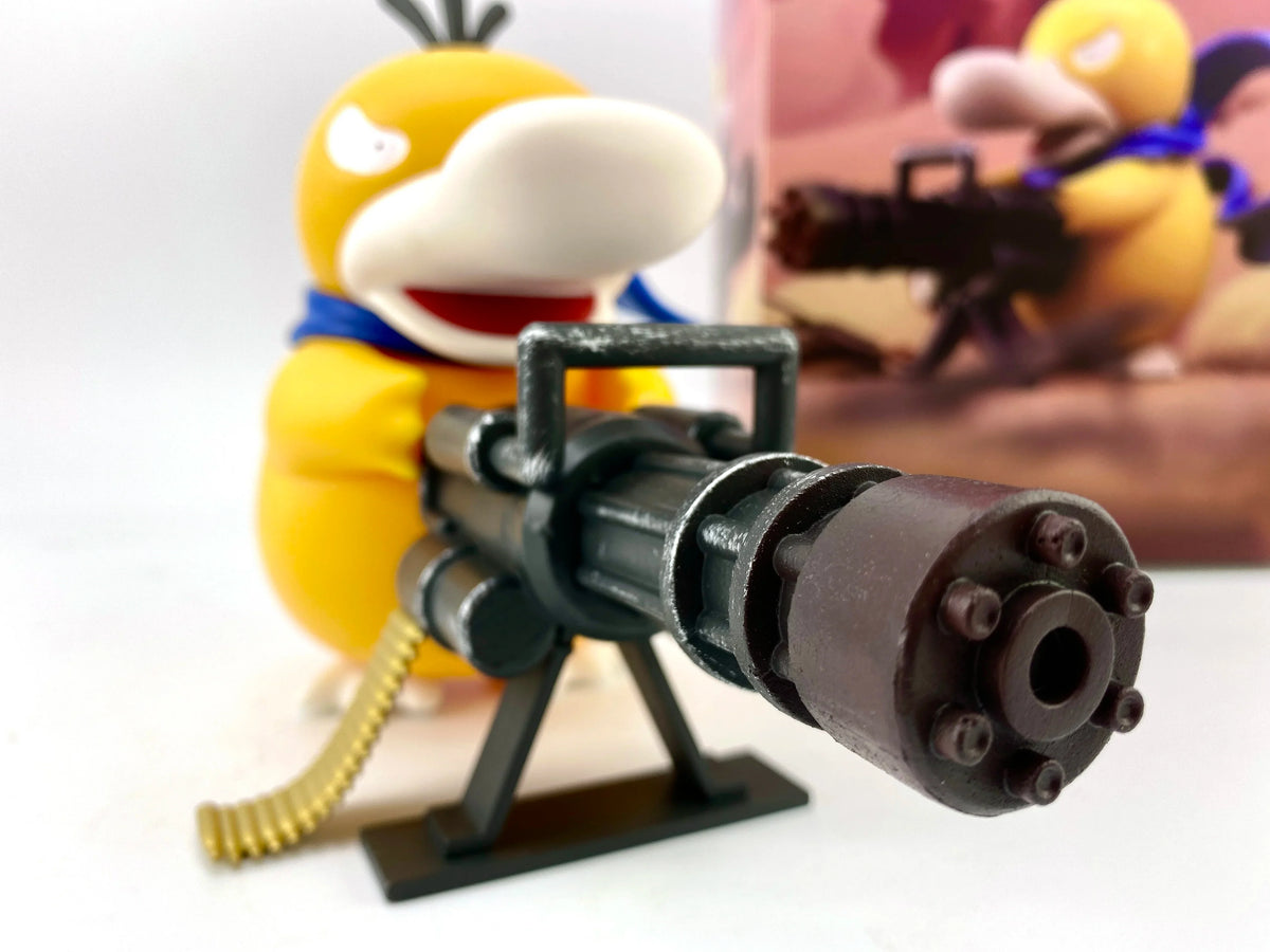 Pokemon Psyduck Gatling Gun Anime Figure Cross Dressing Toys PVC Statue Model Collection Decor Creative Peripheral Birthday Gift - Tophatter Daily Deals
