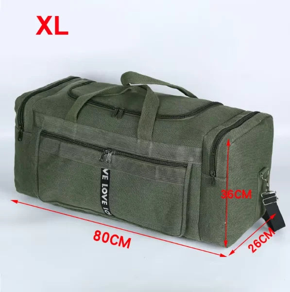 Waterproof Canvas Duffel Bag Travel Sports Green Duffel Bags - Tophatter Daily Deals
