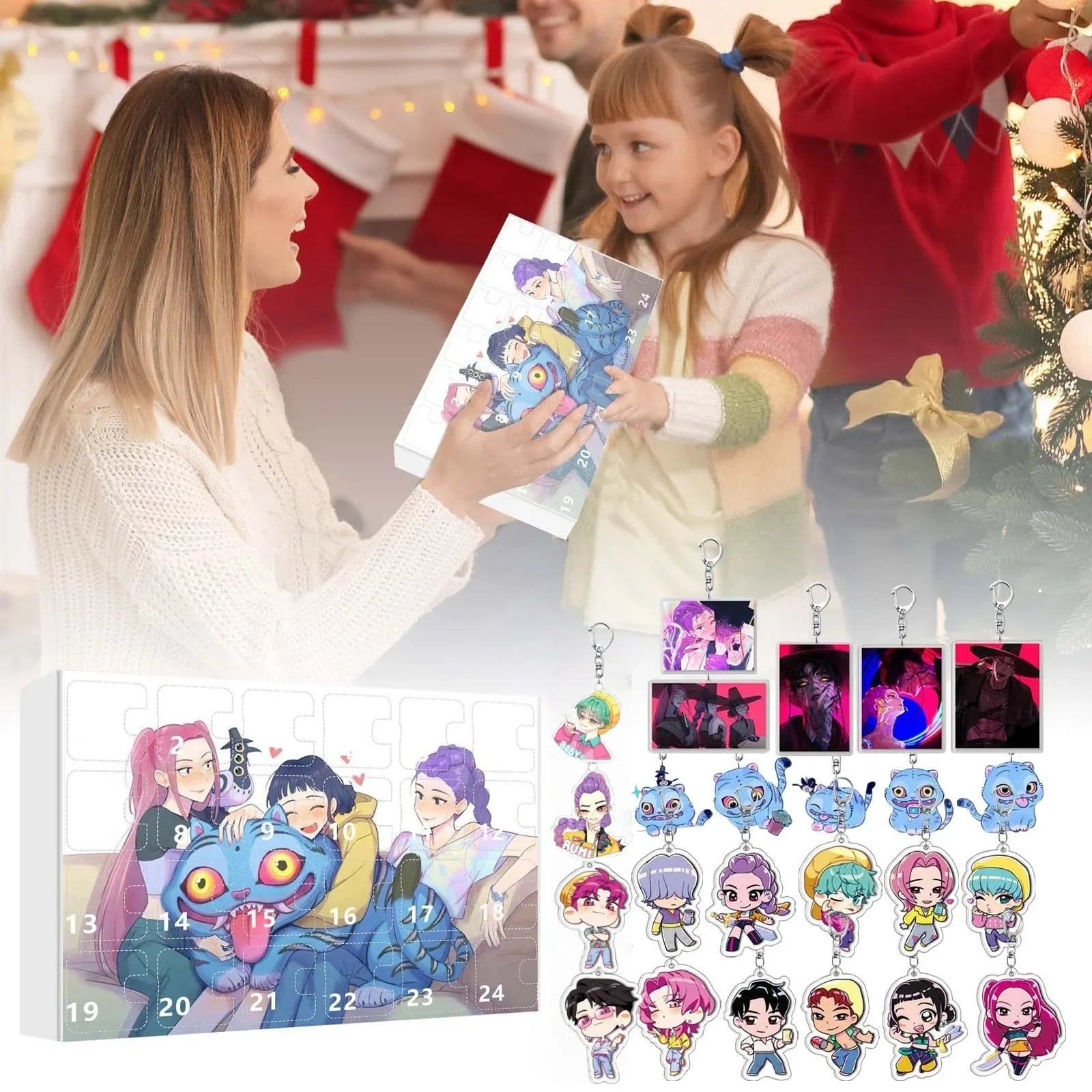 Kpop Advent Calendar 24 Day Demon Hunters Keychain Gift 01 - Tophatter Daily Deals