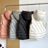Lightweight Women Hooded Down Vest - Boxy, Down, Autumn - Tophatter Daily Deals