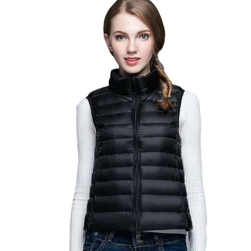 Lightweight Women's Sleeveless Vest - Quilted Nylon, Warm - Tophatter Daily Deals