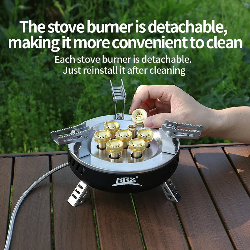 7-Core Camping Gas Stove Multi-Fuel Burner Black Camp Cooking - Tophatter Daily Deals