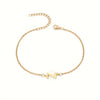 Initial Letter Bead Bracelet Thin Chain Minimalist Elegant Z - Tophatter Daily Deals