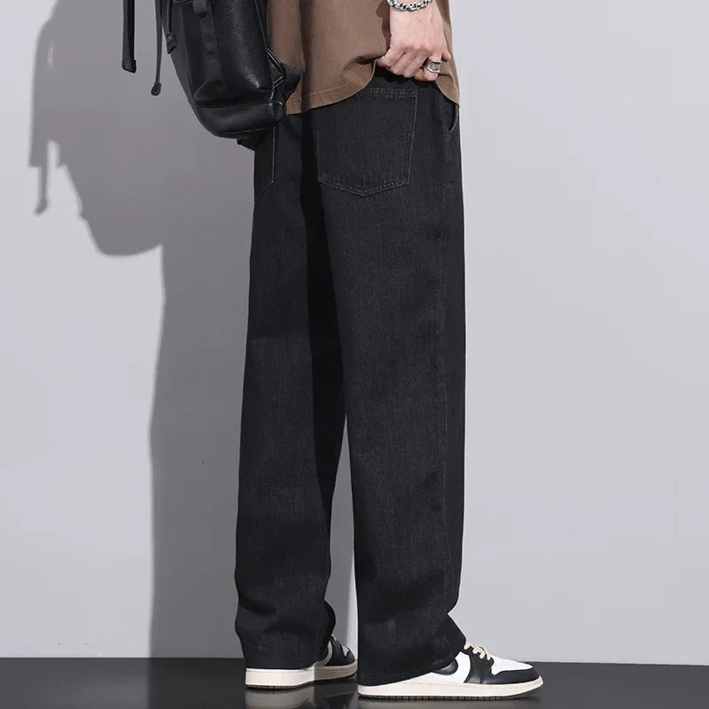 Stretchy Men Wide Leg Jeans - Drawstring Waist, Denim - Tophatter Daily Deals