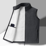 Warm Mens Fleece Vest - Sleeveless, Lamb Fleece, Winter Dark Grey - Tophatter Daily Deals