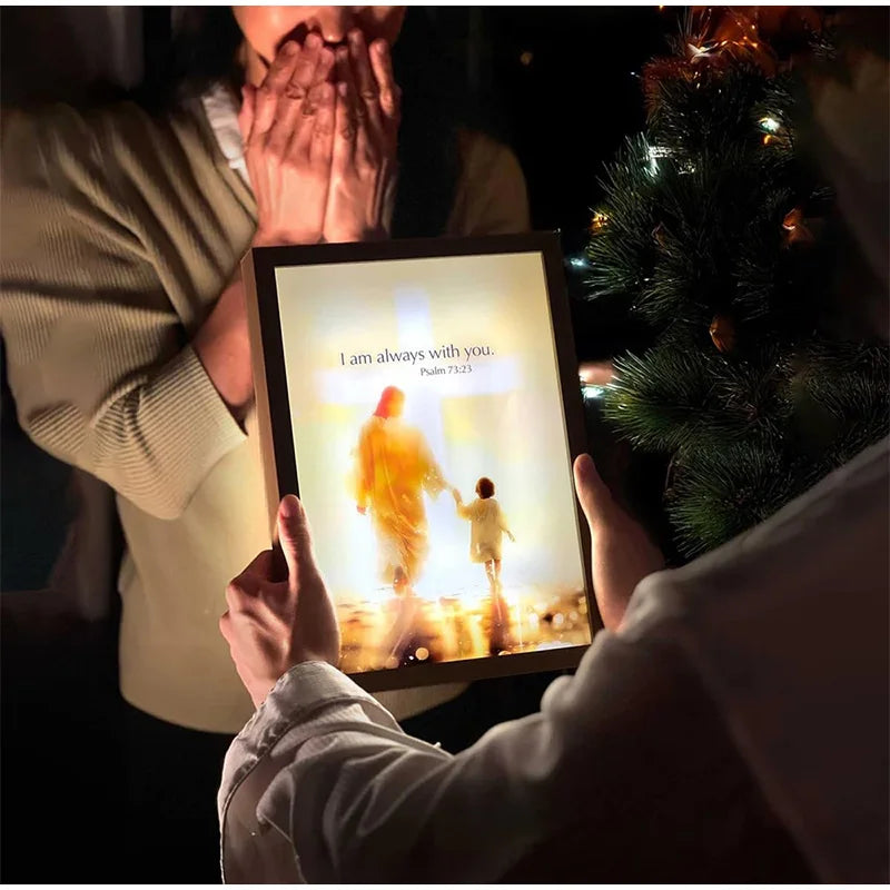 Jesus LED 4D Wall Art Lamp Picture Frame PVC Devotional - Tophatter Daily Deals