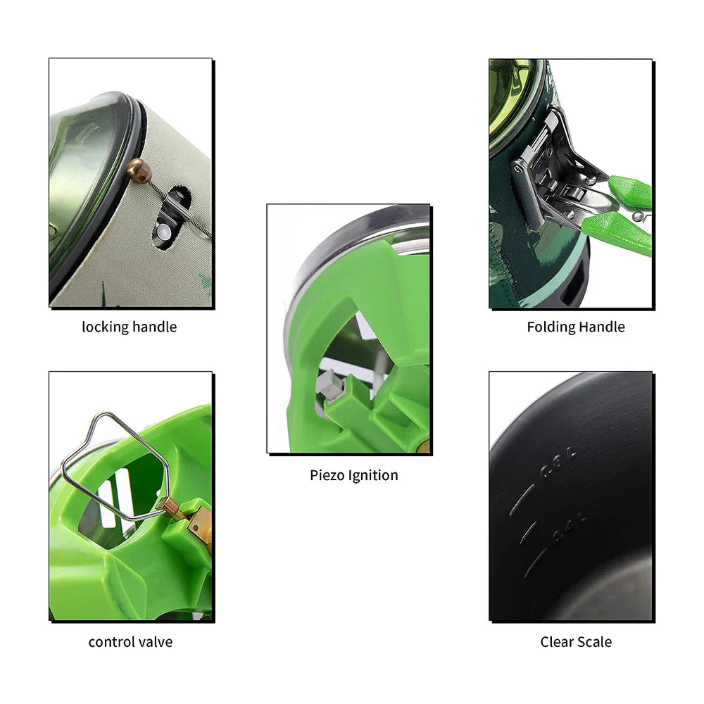 Compact Camping Gas Burner Cooking System Green Camp Cooking - Tophatter Daily Deals