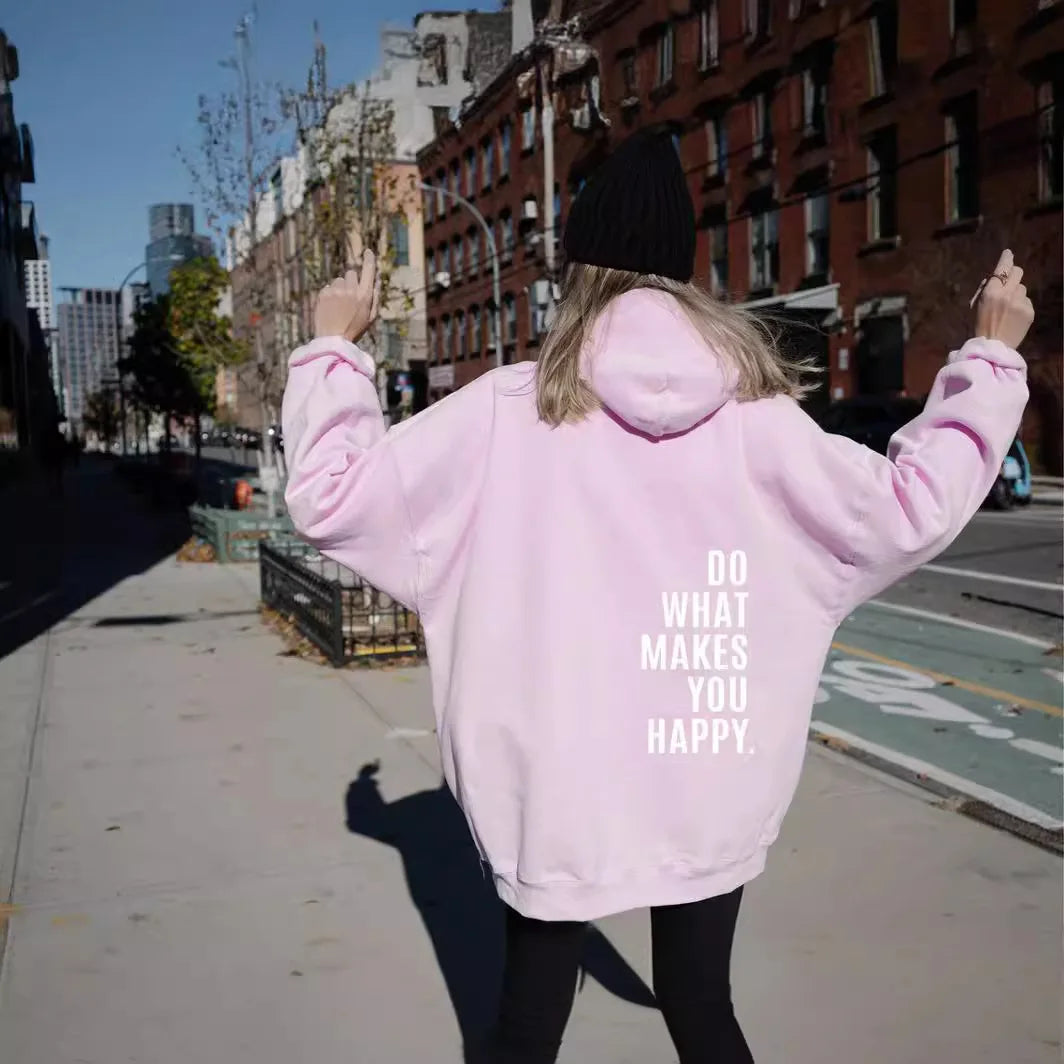 Oversized Women’s Hoodie - Back Print, Cotton, Everyday Lightens pink - Tophatter Daily Deals