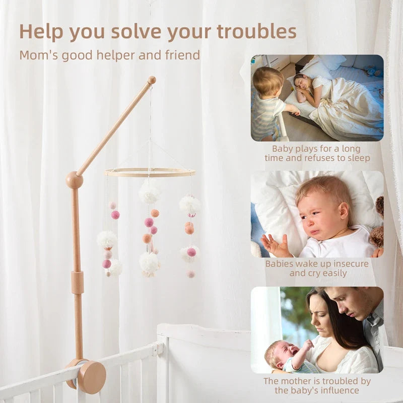 Wooden Baby Mobile Crib Arm Holder Newborn Sensory Toys - Tophatter Daily Deals