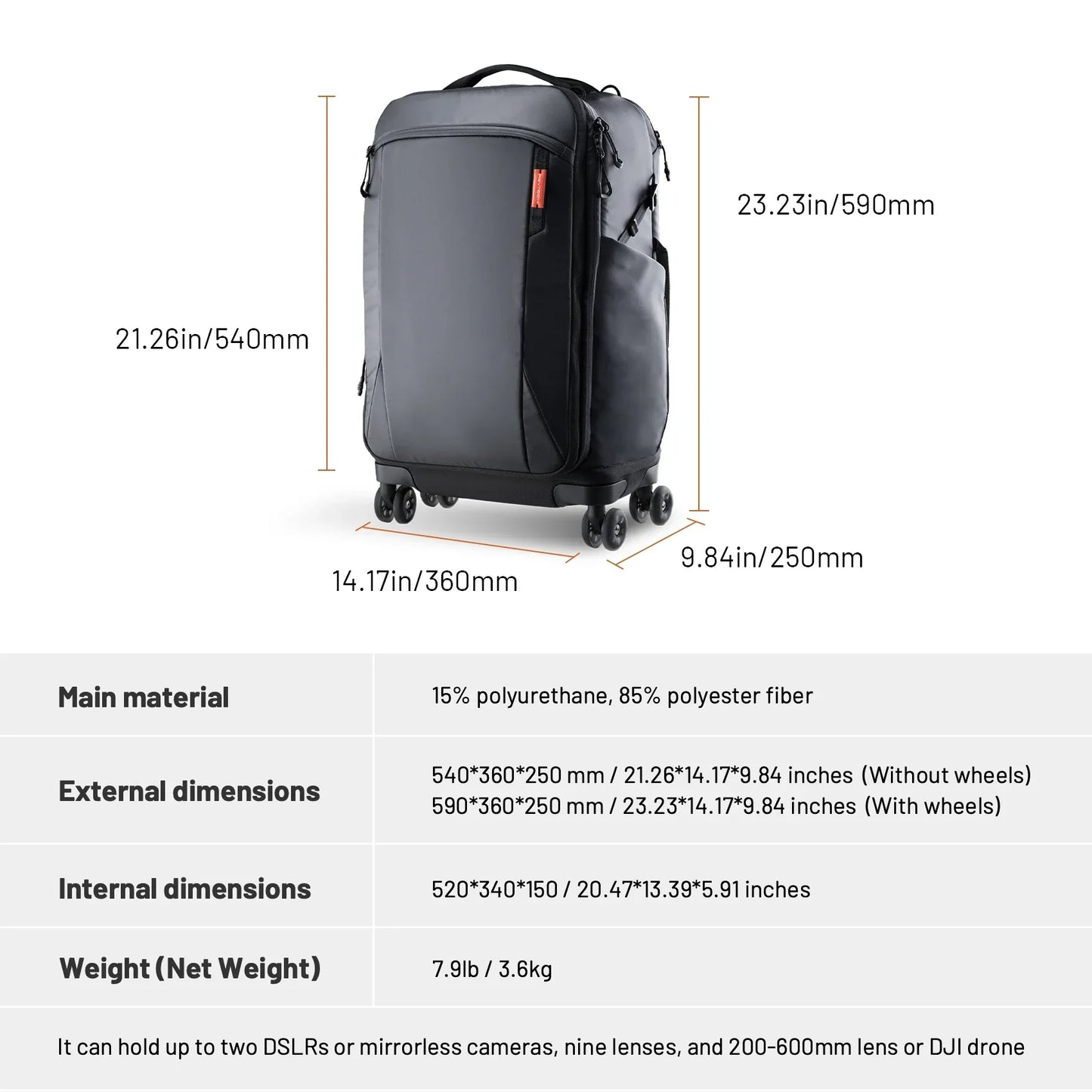 2-in-1 Outdoor Trolley Case Backpack Expandable Black Backpacks - Tophatter Daily Deals