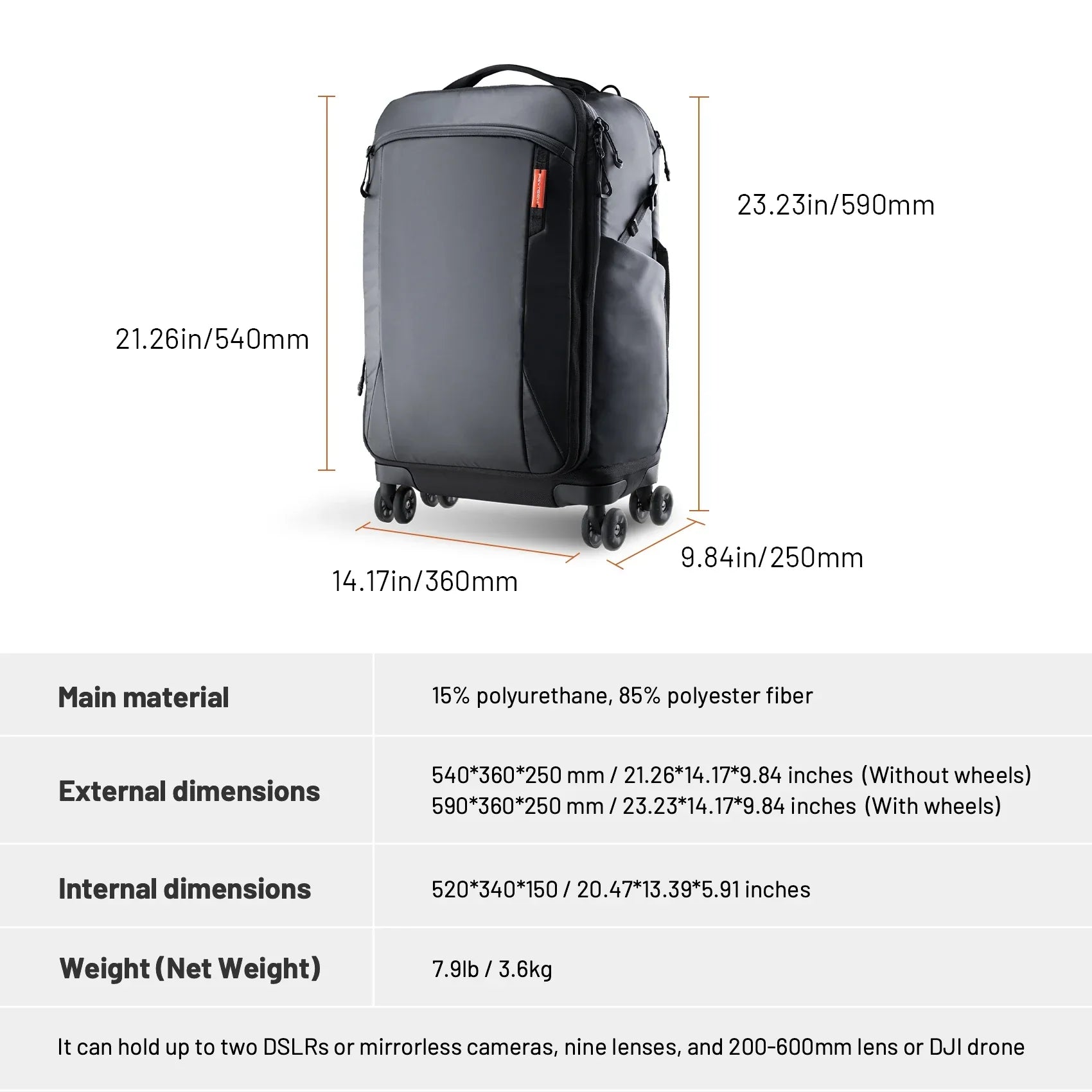 2-in-1 Outdoor Trolley Case Backpack Expandable Black Backpacks - Tophatter Daily Deals