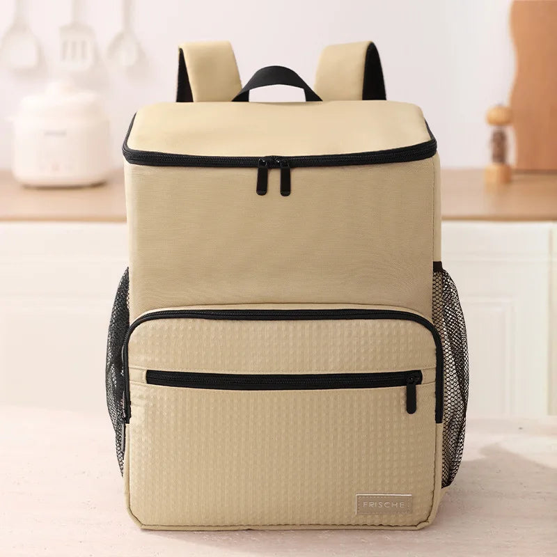 Cooler Backpack Outdoor with PEVA Lining Khaki Backpacks - Tophatter Daily Deals