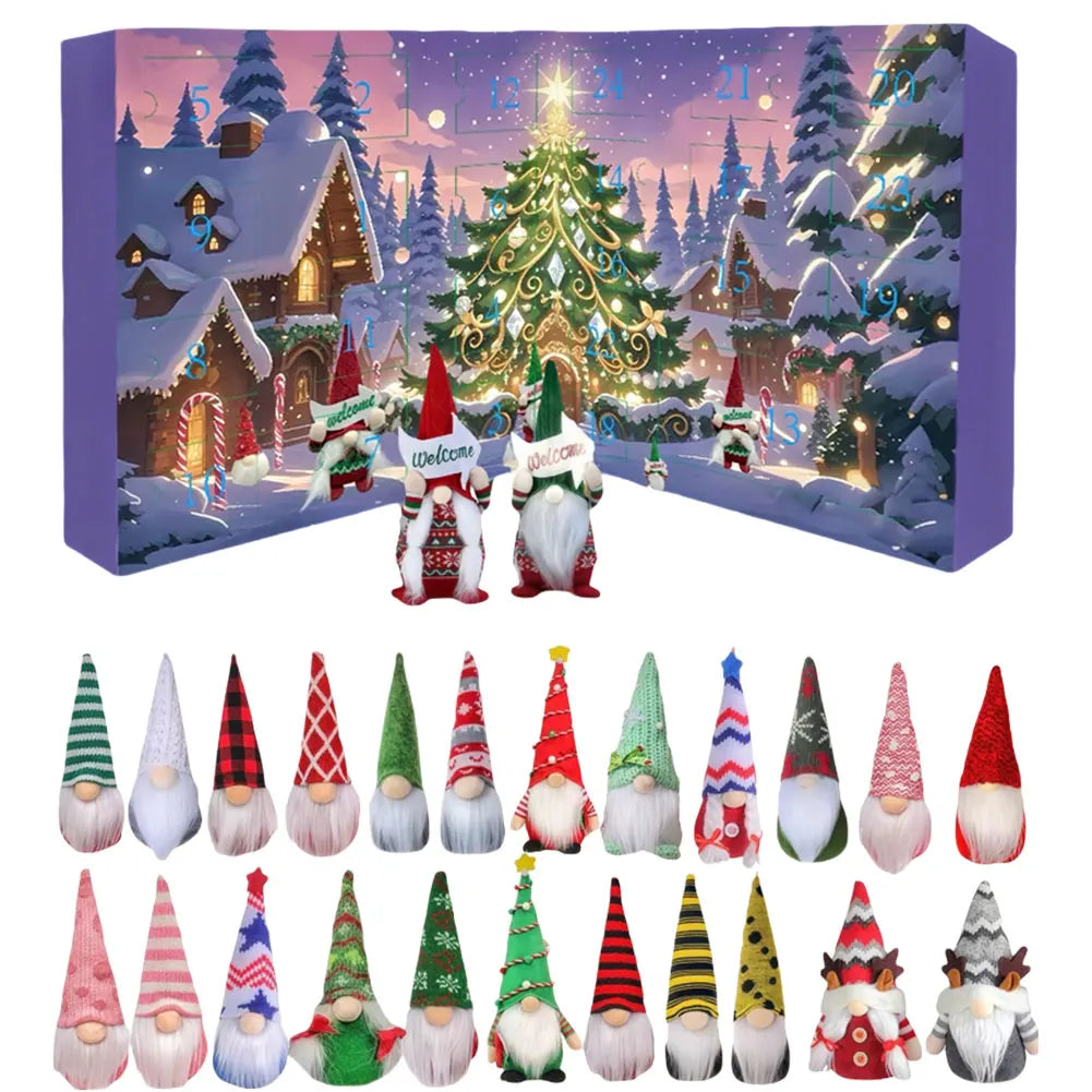 Christmas Gnome Advent Calendar 24 Plush Gnome Dolls 2025 F - Tophatter Daily Deals