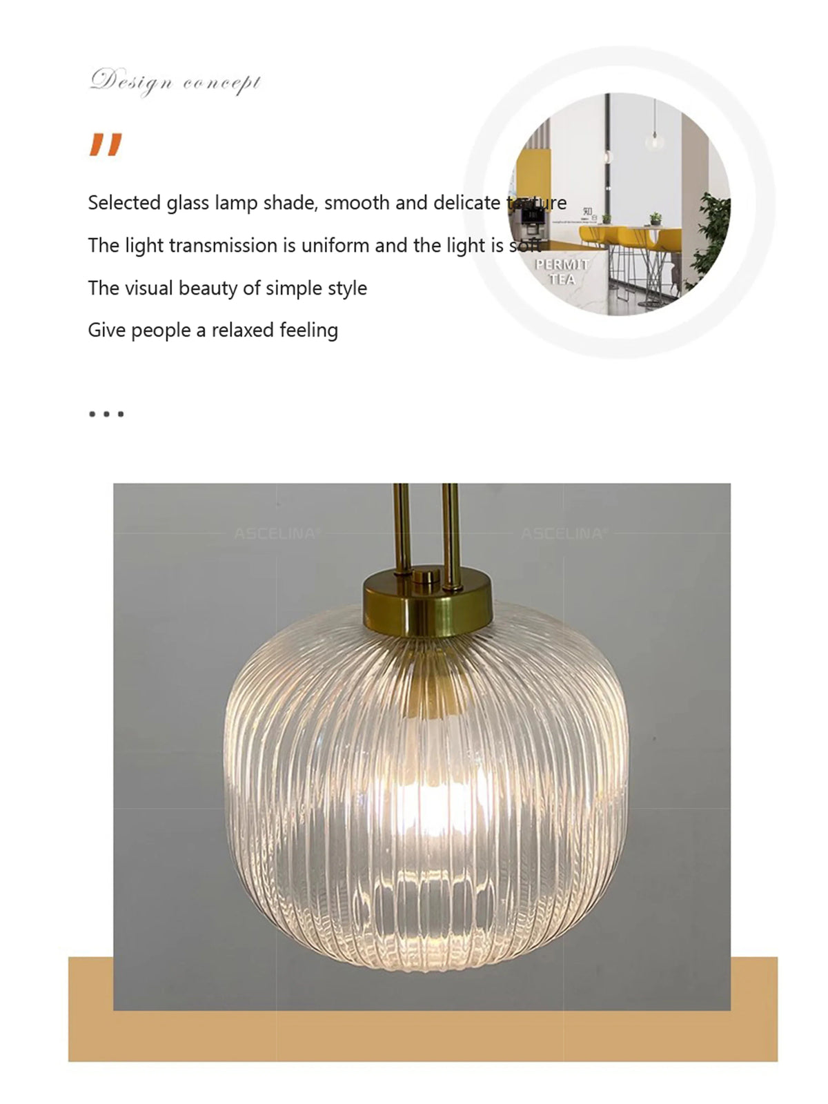 Japandi Glass Pendant Light Japanese Nordic Hanging Lamp Warm - Tophatter Daily Deals