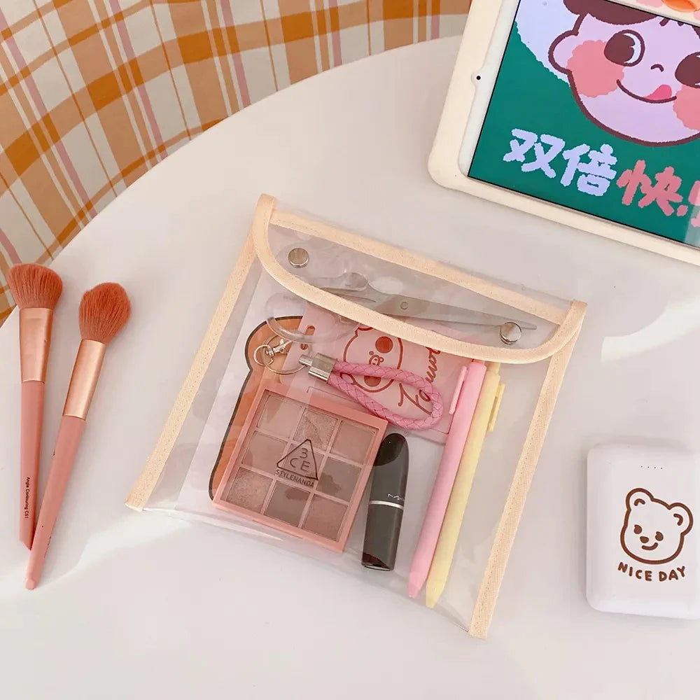 Transparent Document Wallet Bears Kawaii Travel Bag Cosmetics Makeup - Tophatter Daily Deals