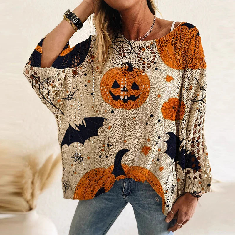 Lightweight Flowy Womens Sweater - Hollow Knit Tunic Autumn Z1 - Tophatter Daily Deals