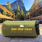 All-Season Lightweight Camping Blanket Green Sleeping Bags - Tophatter Daily Deals