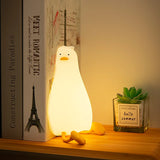 Duck Rechargeable LED Night Light Pat Silicone Lamp Bedside Nightlight Animals - Tophatter Daily Deals