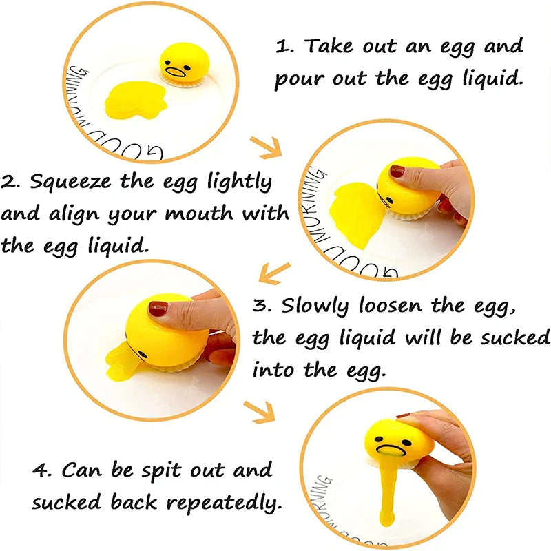 Stress Relief Egg Yolk Squeeze Toy Vomit Gag Funny Gift - Tophatter Daily Deals