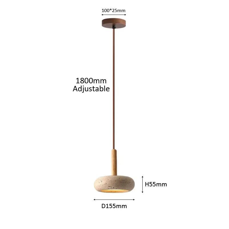 Japandi LED Pendant Lamp Yellow Stone Wabi Sabi Ambient Design - Tophatter Daily Deals
