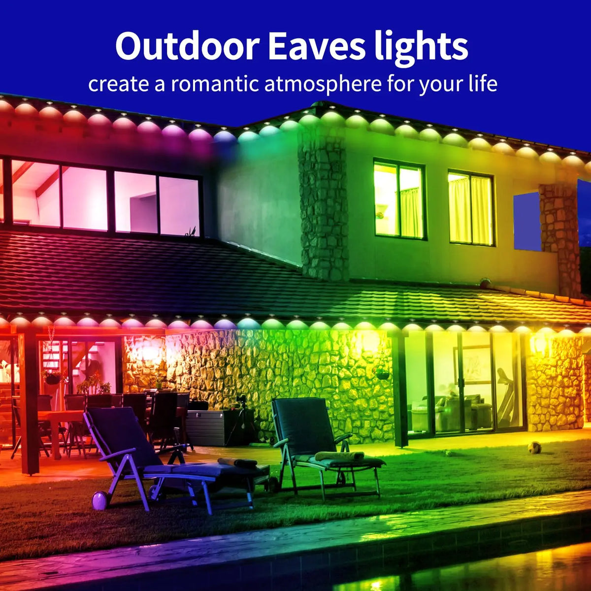 LED Eaves Lights Waterproof Remote Controlled Outdoor - Tophatter Daily Deals