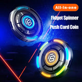 EDC Fidget Spinner Metal Luminous Push Card Coin Stress Toy - Tophatter Daily Deals
