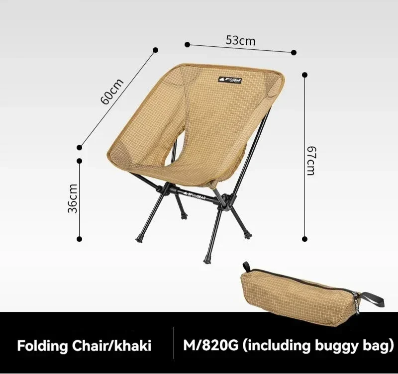 Portable Ultralight Camping Chair Khaki Camp Furniture - Tophatter Daily Deals