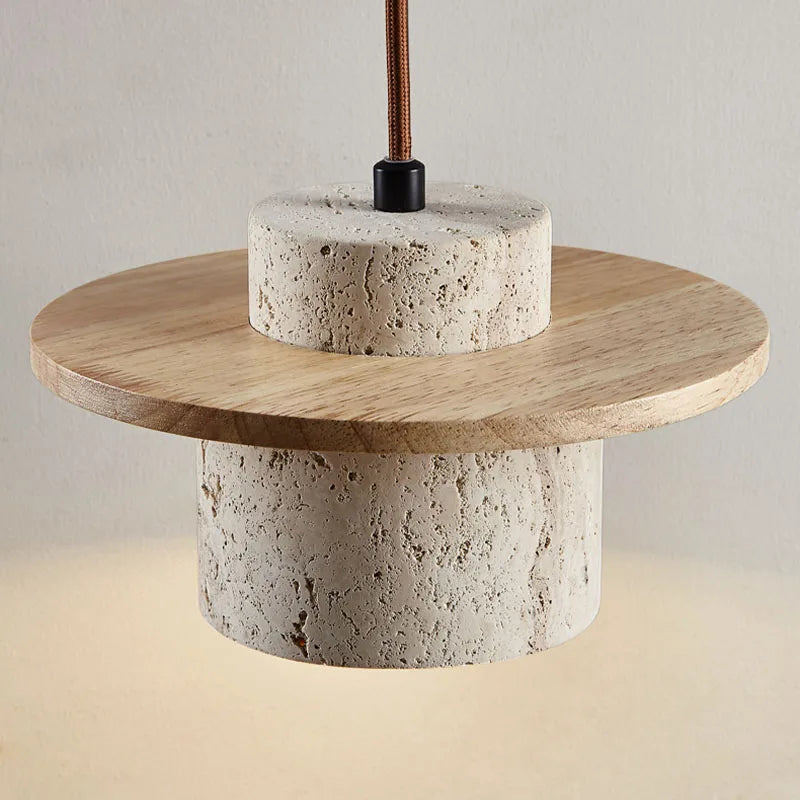 Japandi Wabi Sabi Stone Pendant Light Rustic Bedroom Cafe Lamp - Tophatter Daily Deals