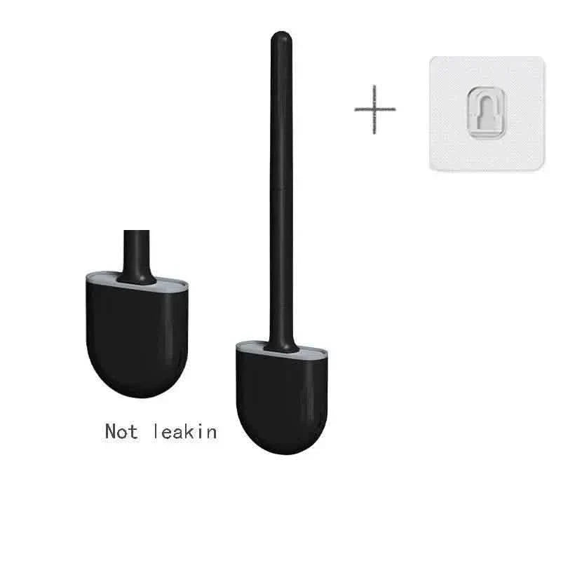 Wall Hanging Toilet Brush With Holder style2 black Bath - Tophatter Daily Deals