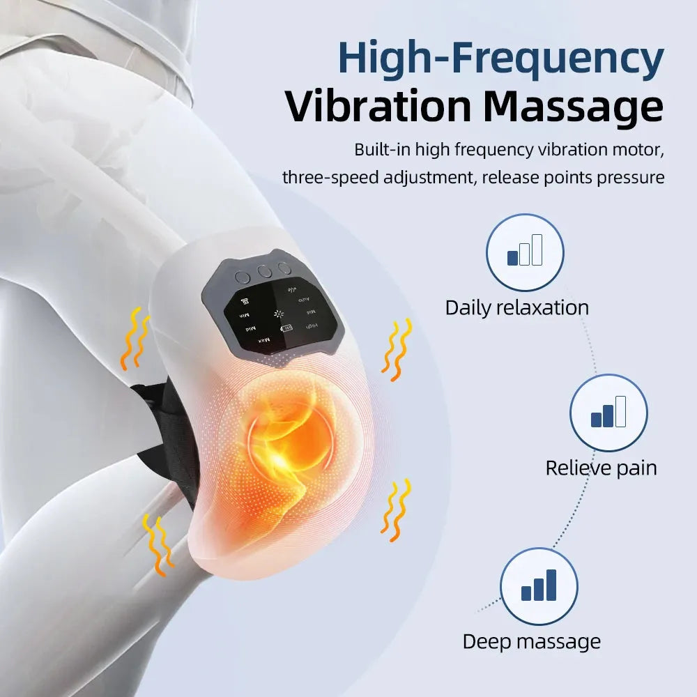 Cordless Knee Massager Infrared and Vibration Knee Pain Relief for Swelling Stiff Joints Stretched Ligament and Muscles Injuries - Tophatter Daily Deals