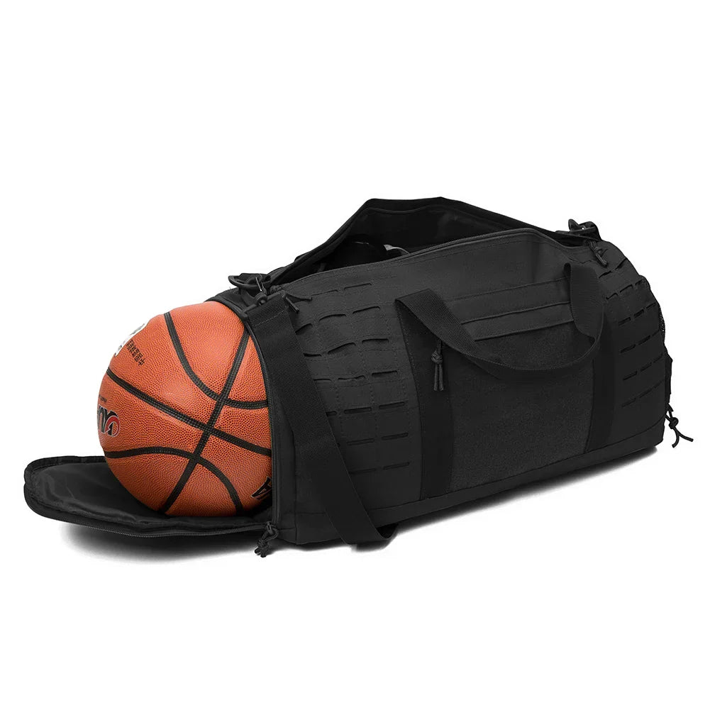 40L Tactical Sports Gym Travel Duffel Bag Black Duffel Bags - Tophatter Daily Deals