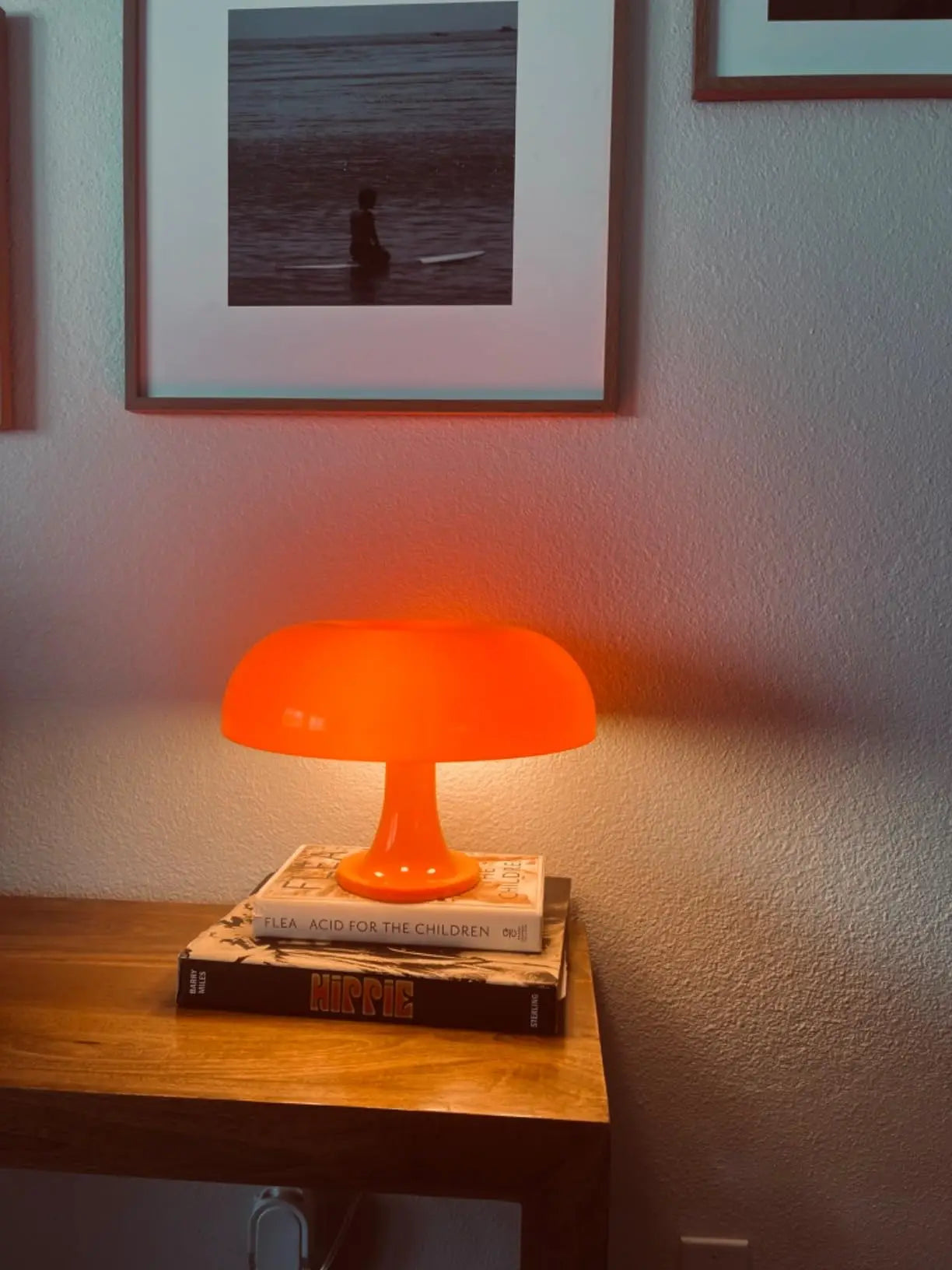 Japandi LED Mushroom Table Lamp Ivory Minimalist Bedside Lighting - Tophatter Daily Deals